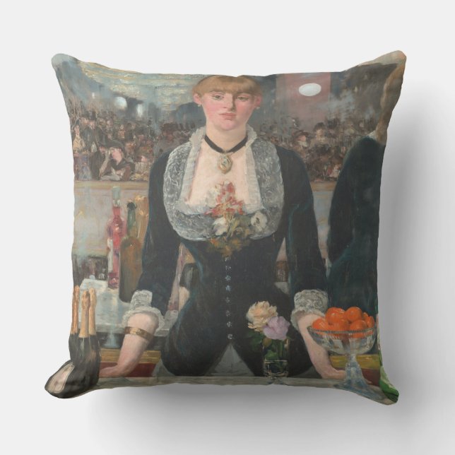 A Bar at the Folies-Bergère Edouard Manet Cushion (Front)
