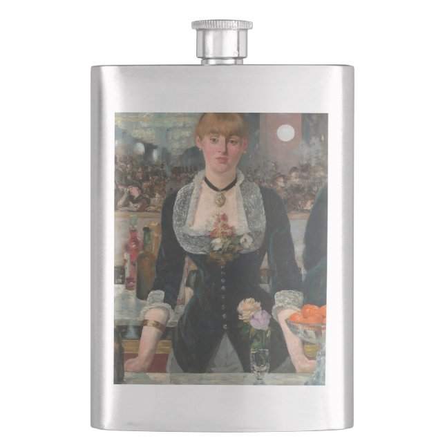 A Bar at the Folies-Bergère Edouard Manet Hip Flask (Front)