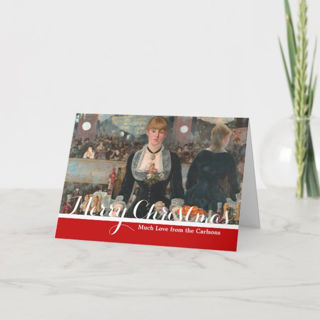 A Bar at the Folies-Bergère Edouard Manet Holiday Card (Front)
