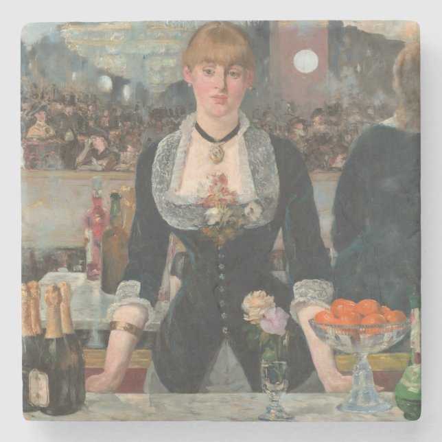 A Bar at the Folies-Bergère Edouard Manet Stone Coaster (Front)