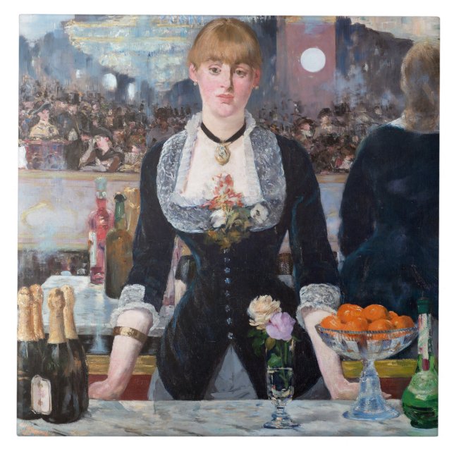 A Bar at the Folies-Bergere, Manet Ceramic Tile (Front)
