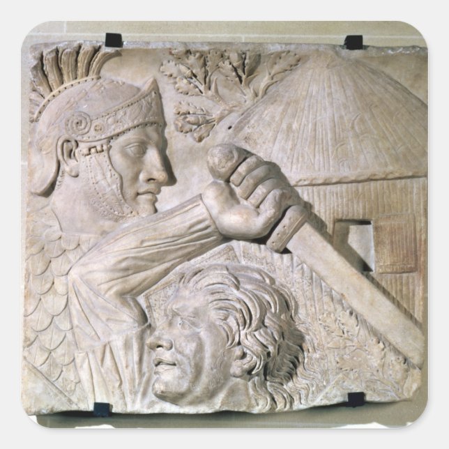 A Barbarian fighting a Roman legionary Square Sticker (Front)