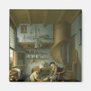 A Barber surgeon tending a peasant's foot Magnet