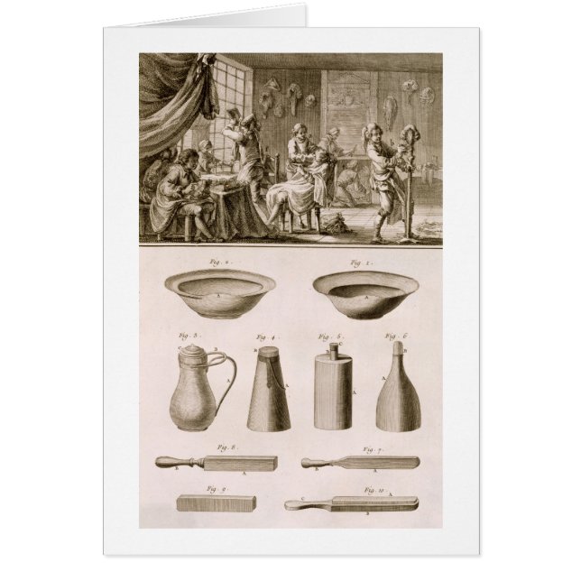 A barbershop and barber tools, from the 'Encyclope (Front)
