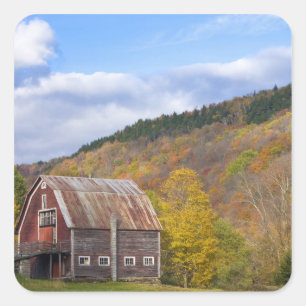 A barn in Vermont's Green Mountains. Hancock, 3 Square Sticker