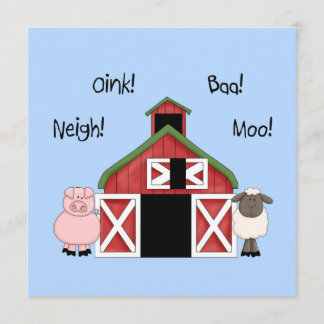 A Barnyard Birthday - Farm-themed Invitation