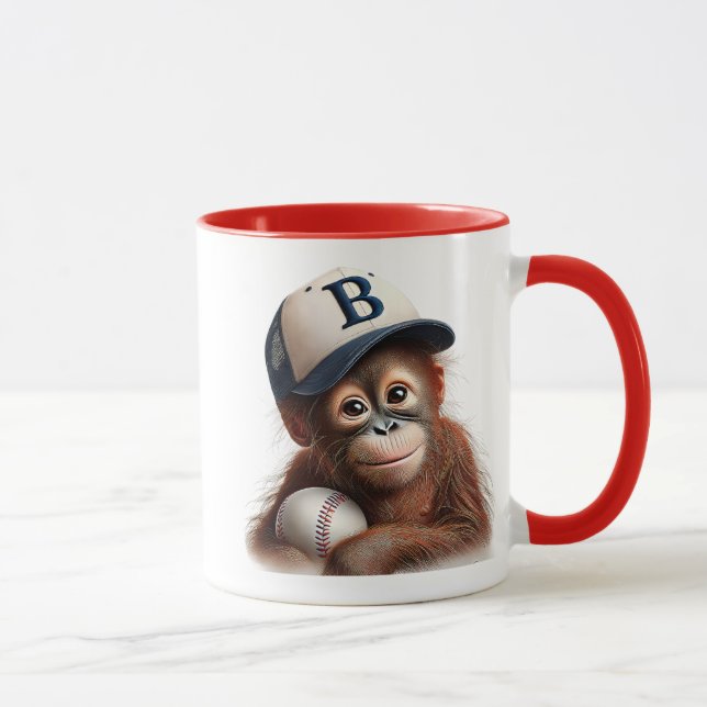 A baseball player orangutan. mug (Right)