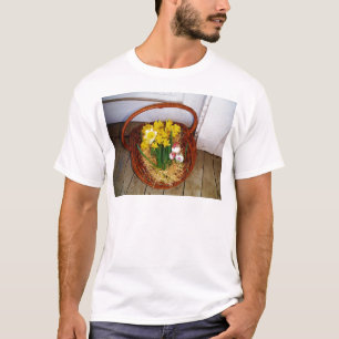 A Basket of Yellow Daffodils and floral Easter Egg T-Shirt