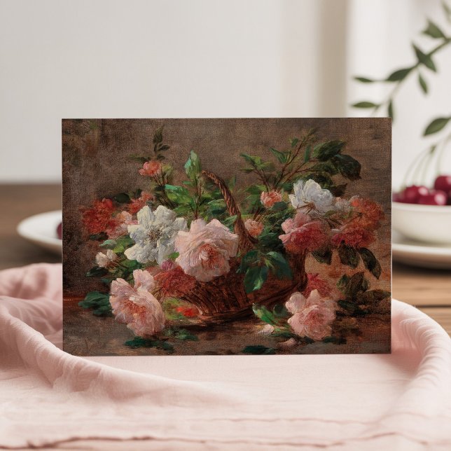 A Basket with Roses | Eugene Petit Card (Creator Uploaded)