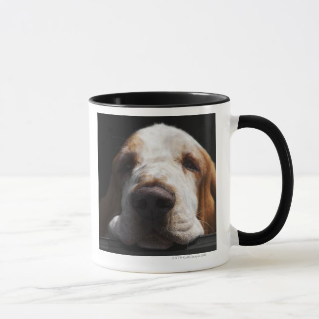 A Basset Hound resting his head Mug (Right)