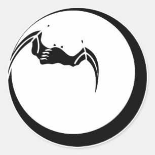 a bat on the moon classic round sticker