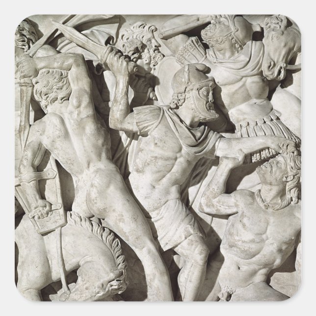 A battle between Romans and Galatians Square Sticker (Front)