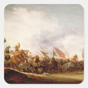 A Battle Scene, 1653 Square Sticker