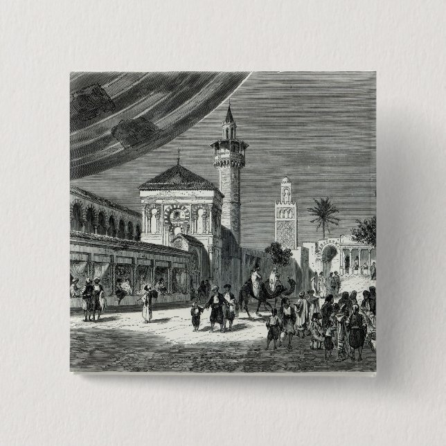 A Bazaar at Tunis 15 Cm Square Badge (Front)