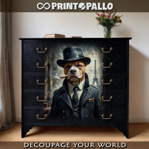 A beabull dog as detective in Paris in 1930 Tissue Paper