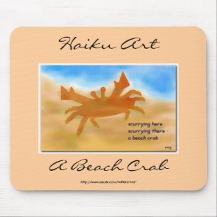 A Beach Crab Haiku Art Mousepad