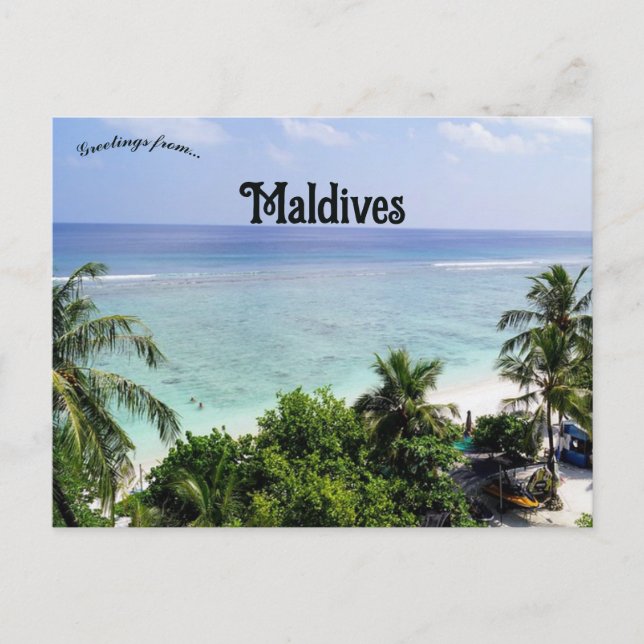 A Beach in Maldives Postcard (Front)