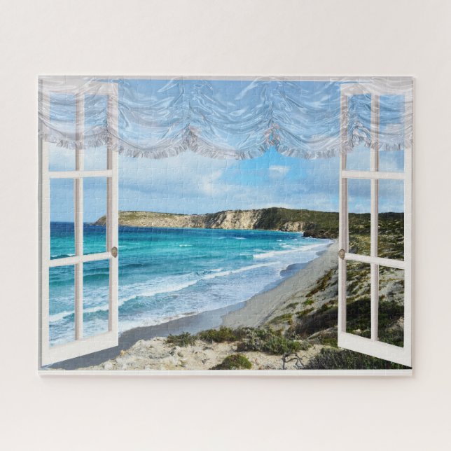 A Beach Scene Through My Window, Jigsaw Puzzle (Horizontal)
