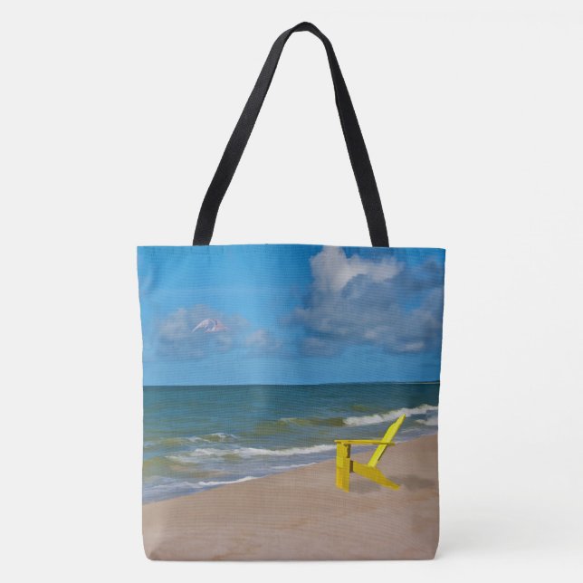A Beach Somewhere and Beach Chair Tote Bag (Front)