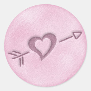 A Beach Wedding Heart Sticker (Pink)