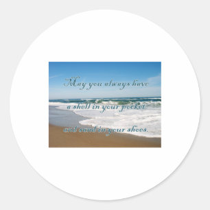 A Beach Wish Oversized Classic Round Sticker