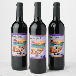 A Beachy Thank You!  Wine Label