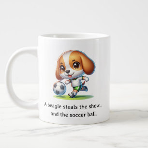 A beagle steals the show large coffee mug