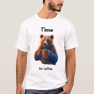 A bear is holding a steaming mug of coffee T-Shirt