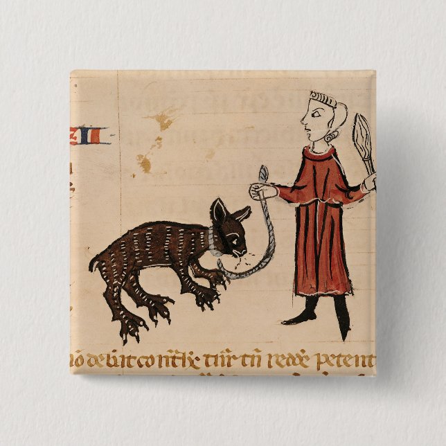 A Bear Keeper, from 'Decrets de Gratien' 15 Cm Square Badge (Front)