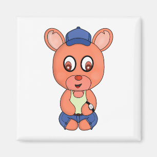 A Bear wearing cute clothes and accessories Magnet