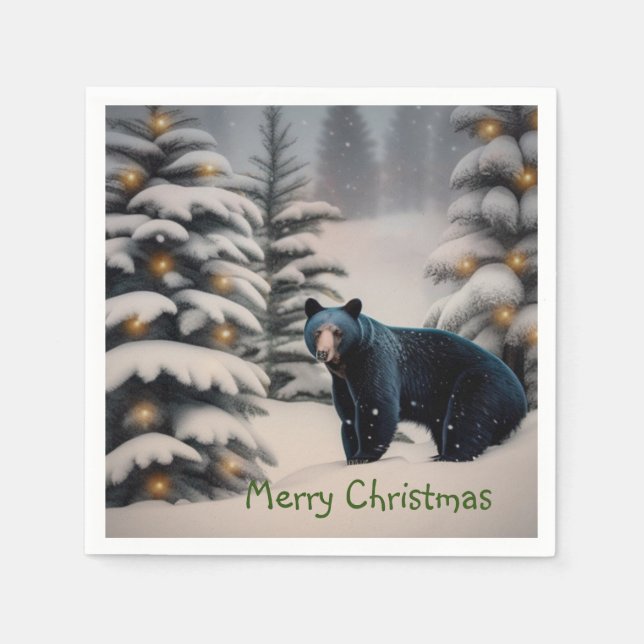 A Beary Merry Christmas Napkin (Front)