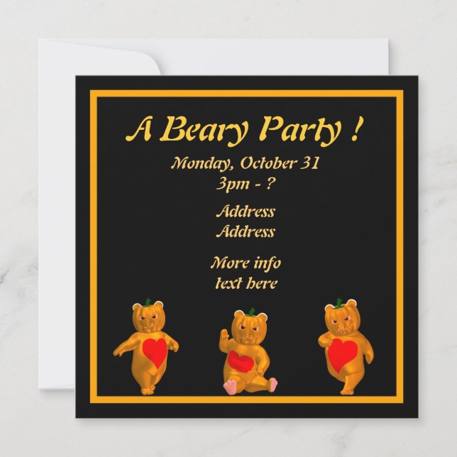 A Beary Party ! Invitation (Front)