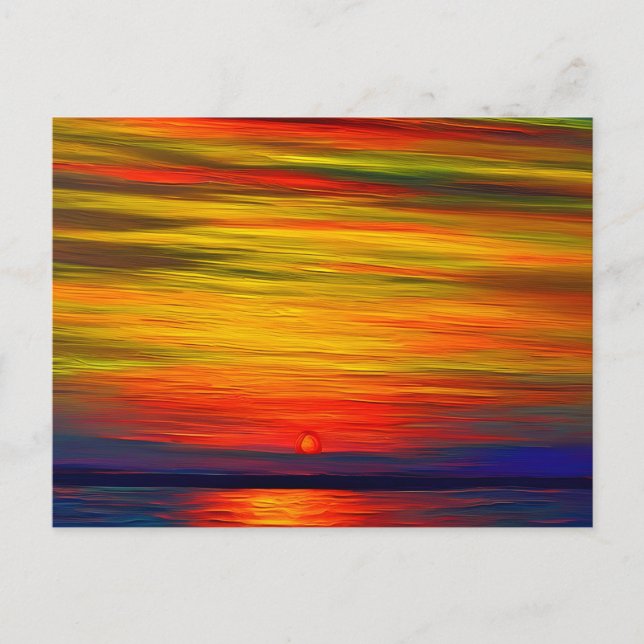 A Beautiful abstract sunset over the ocean Postcard (Front)