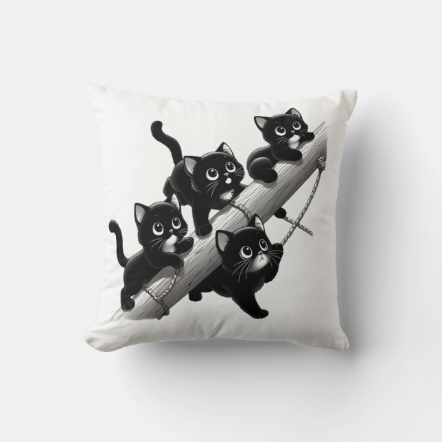 A beautiful and cute design for small black cats cushion (Front)