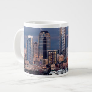 A beautiful and dramatic sunset seen from West Large Coffee Mug