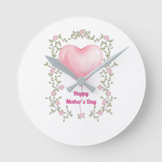 A beautiful andclock for Mother's Day- Pastel pink Round Clock