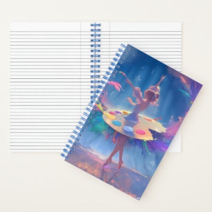 a beautiful ballet dancing with paint notebook