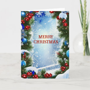 A beautiful Blue Christmas Environment Holiday Card