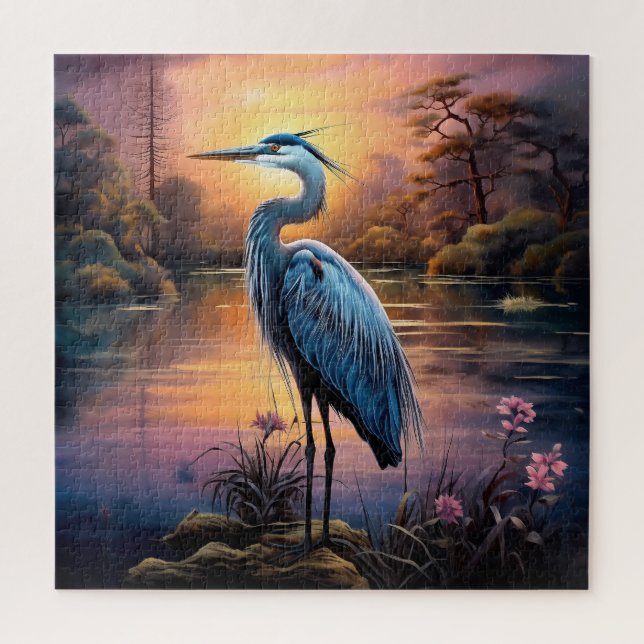 A Beautiful Blue Heron Jigsaw Puzzle (Vertical)