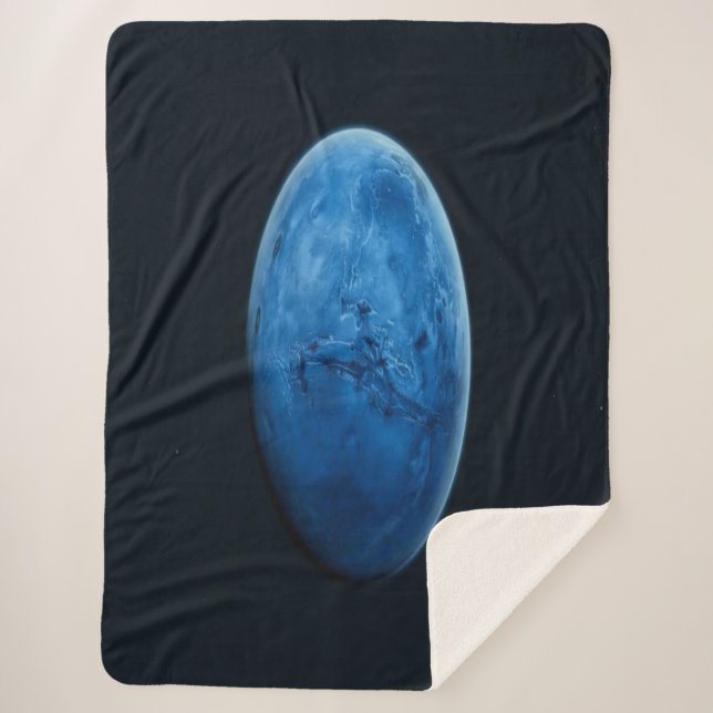 A Beautiful Blue Planet Sherpa Blanket (Front)