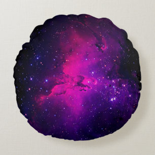 A beautiful, bright space nebula. background,abstr round cushion