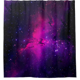 A beautiful, bright space nebula. background,abstr shower curtain