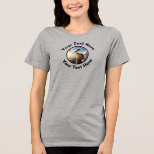 A Beautiful Brown Pelican with Custom Text Tri-Blend Shirt