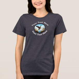 A Beautiful Canada Goose with Custom Text Tri-Blend Shirt