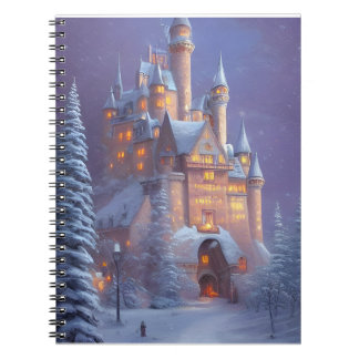A Beautiful Castle Illuminated in the Snow Notebook