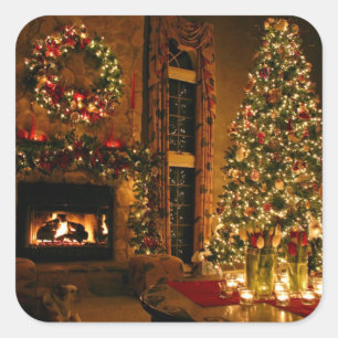 A beautiful Christmas Square Sticker