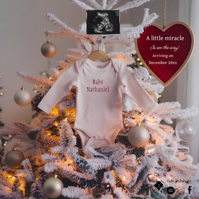 a beautiful Christmas tree pregnancy announcement  (Creator Uploaded)
