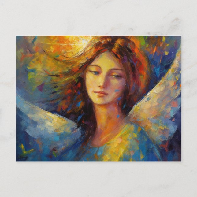 A Beautiful Colourful Angel Postcard (Front)
