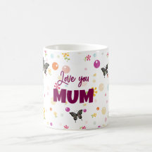 A beautiful customisable love you mum coffee mug