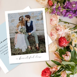 A Beautiful Day Elopement Photo Announcement Postcard